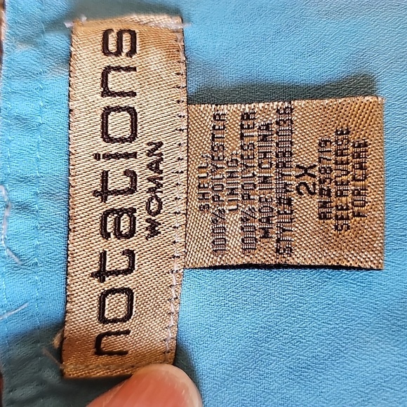 Floral Leopard Print Blue Top. Y2K Fairycore Semi Sheer Tunic 2X By NOTATIONS - Picture 7 of 7